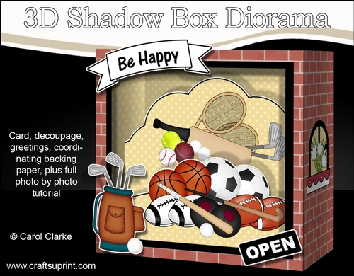3D Shadow Box Card Mini Kit  -  The Bats n Balls Sports Shop