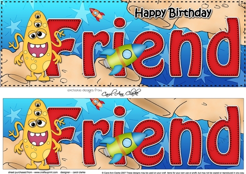 Large DL Happy Birthday FRIEND 3D decoupage