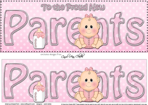 Large DL TO THE PROUD NEW PARENTS 3D decoupage