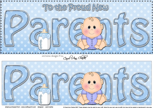 Large DL TO THE PROUD NEW PARENTS 3D decoupage