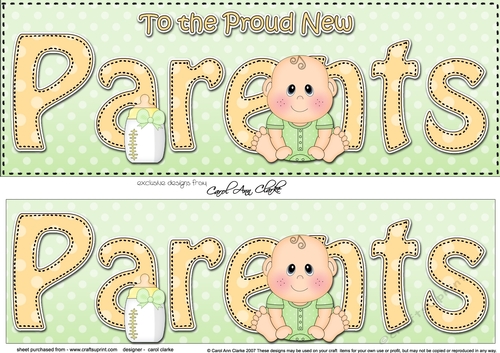 Large DL TO THE PROUD NEW PARENTS 3D decoupage