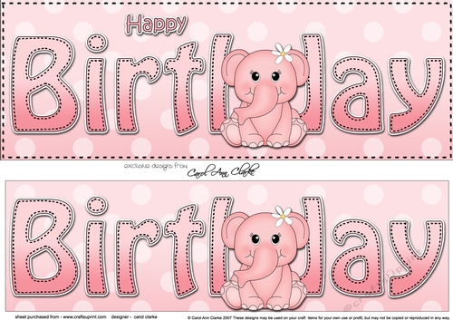 Large DL HAPPY BIRTHDAY 3D decoupage