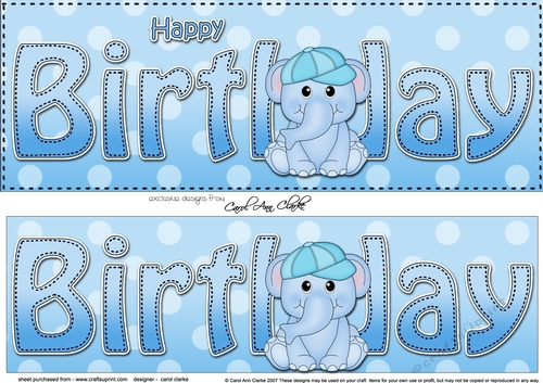 Large DL HAPPY BIRTHDAY 3D decoupage