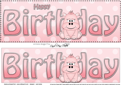 Large DL HAPPY BIRTHDAY 3D decoupage