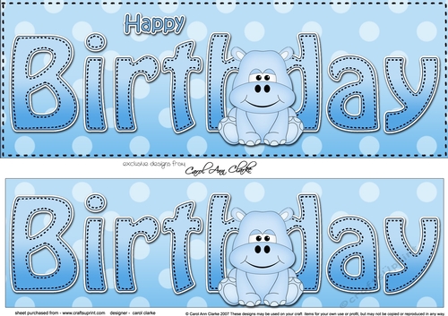 Large DL HAPPY BIRTHDAY 3D decoupage