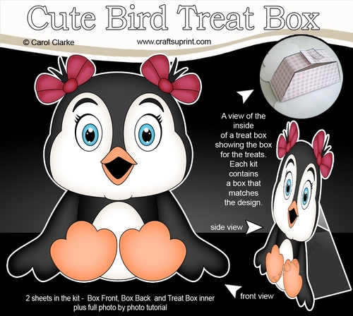 3D Cute Bird Treat Box Gift Set Mini Kit - Cute Little Pippa Penguin