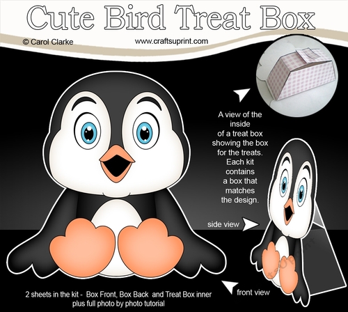 3D Cute Bird Treat Box Gift Set Mini Kit - Cute Little Pip Penguin