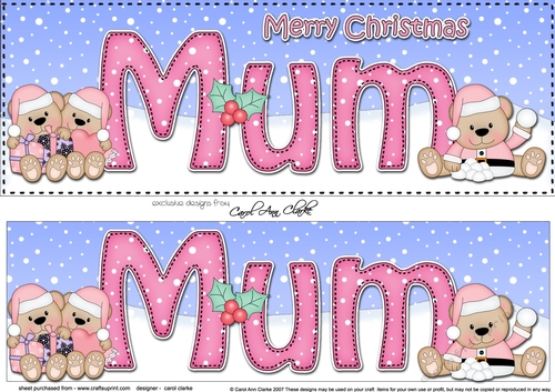 Large DL Merry Christmas MUM 3D decoupage 