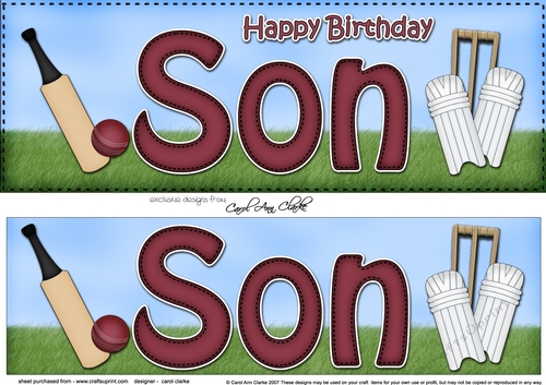 Large DL Happy Birthday SON 3D decoupage