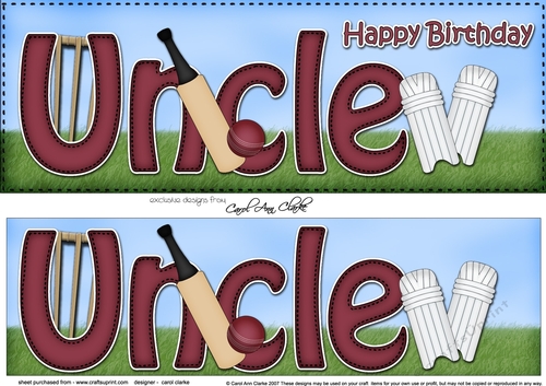 Large DL Happy Birthday UNCLE 3D decoupage