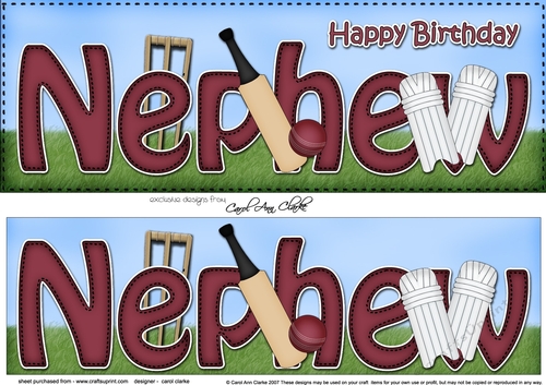 Large DL Happy Birthday NEPHEW 3D decoupage