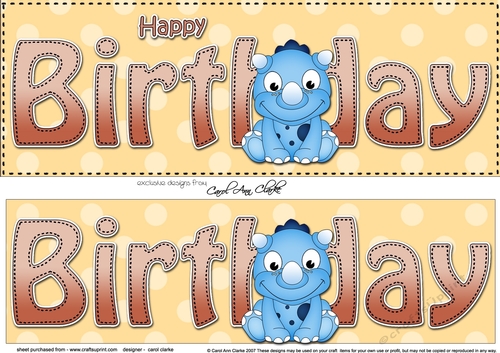 Large DL HAPPY BIRTHDAY 3D decoupage