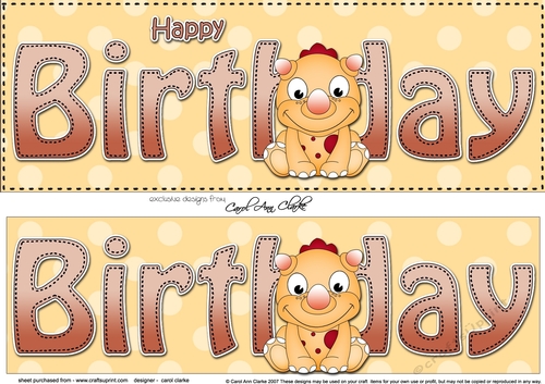 Large DL HAPPY BIRTHDAY 3D decoupage