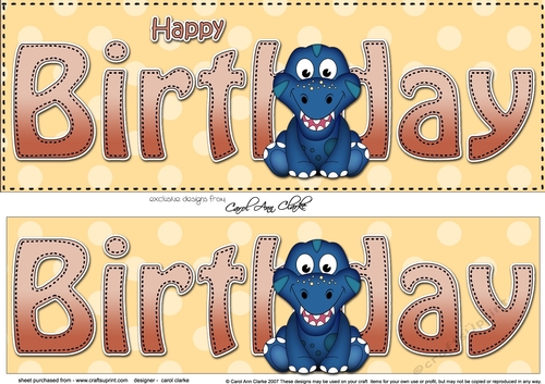 Large DL HAPPY BIRTHDAY 3D decoupage
