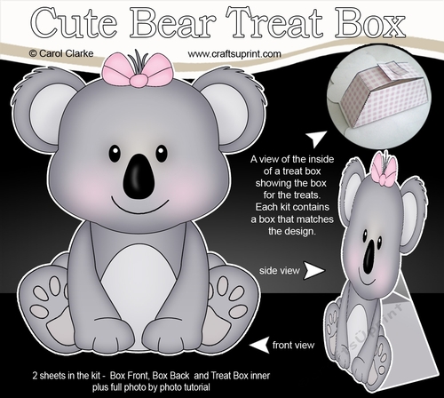 3D Cute Bear Treat Box Gift Set Mini Kit - Cute Little Koala Bear Kitkat