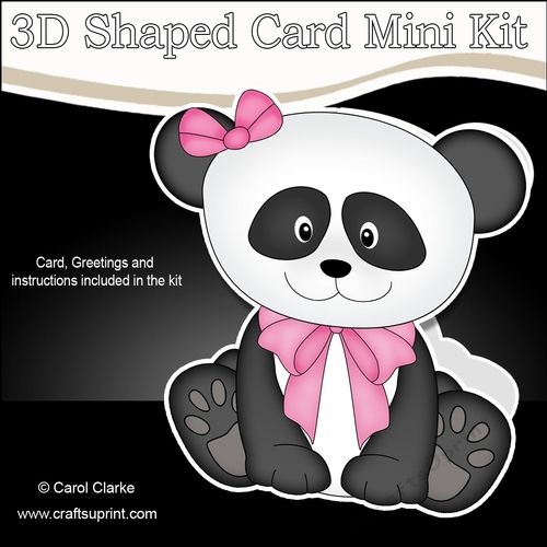 3D Shaped Card  Kit - Cute Little Panda Su Ling