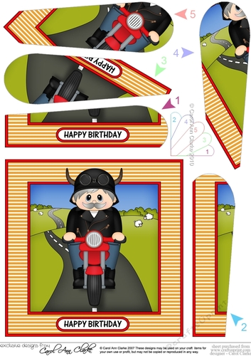 Fan Pyramage Topper - Motorbike Rider
