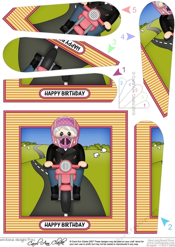 Fan Pyramage Topper - Motorbike Rider