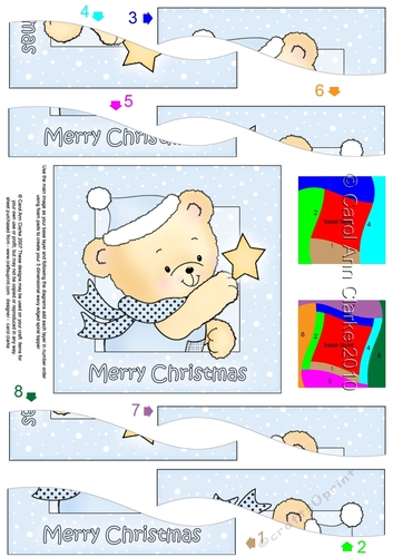 Cute Hunney Bear Robert has a Christmas Star -  Wavy Spiral Side Stacker