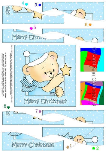 Cute Hunney Bear Robert has a Christmas Star -  Wavy Spiral Side Stacker