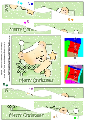 Cute Hunney Bear Robert has a Christmas Star -  Wavy Spiral Side Stacker