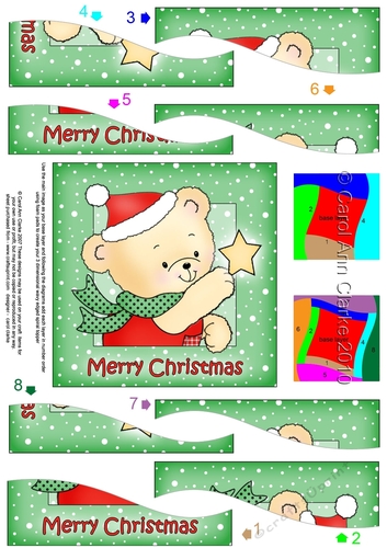 Cute Hunney Bear Robert has a Christmas Star -  Wavy Spiral Side Stacker