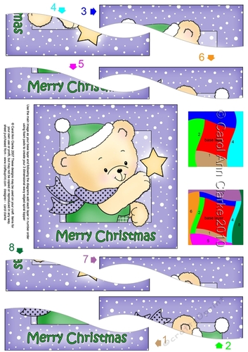 Cute Hunney Bear Robert has a Christmas Star -  Wavy Spiral Side Stacker