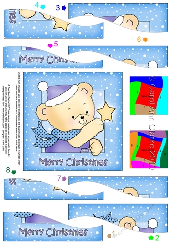Cute Hunney Bear Robert has a Christmas Star -  Wavy Spiral Side Stacker