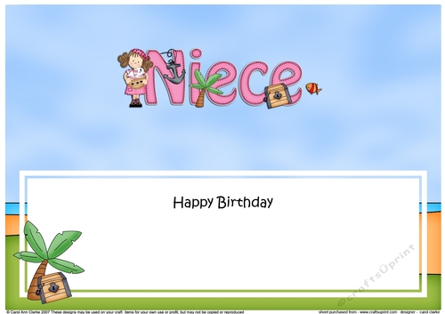 Large DL Happy Birthday NIECE insert