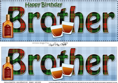 Large DL Happy Birthday BROTHER 3D decoupage