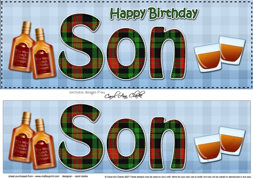 Large DL Happy Birthday SON 3D decoupage
