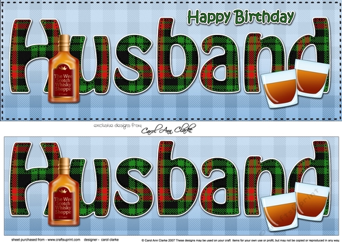 Large DL Happy Birthday HUSBAND 3D decoupage