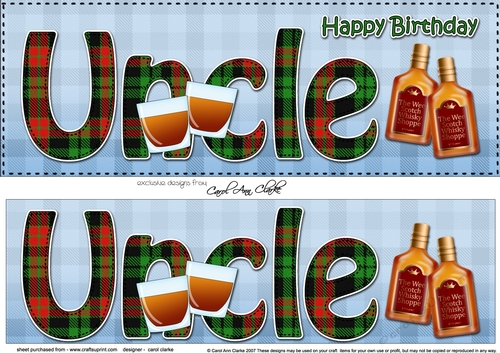 Large DL Happy Birthday UNCLE 3D decoupage