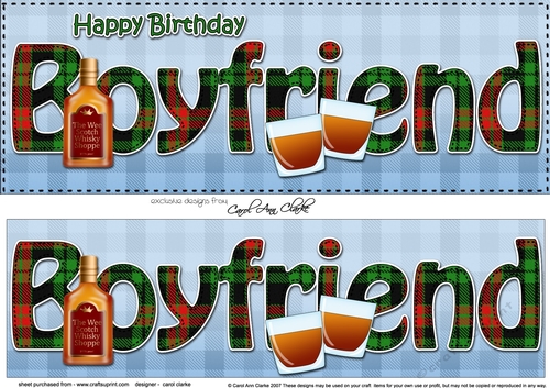 Large DL Happy Birthday BOYFRIEND 3D decoupage
