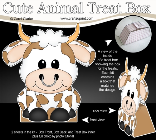 3D Cute Animal Treat Box Gift Set Mini Kit - Cute Little Billy Bull