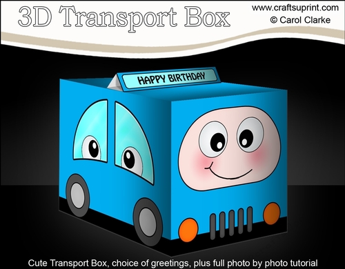 3D Cute Transport Treat Box Gift Set Mini Kit - Blue Car