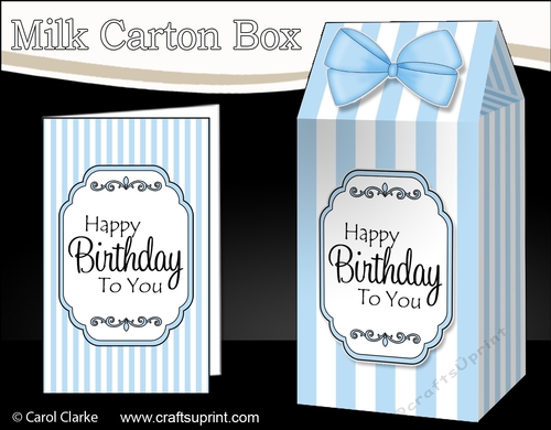 3D Candy Stripe Milk Carton Treat Box Mini Kit