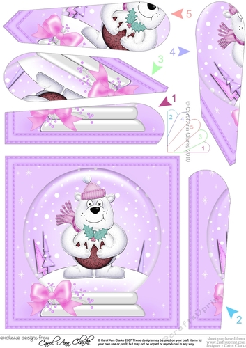 Ben Polar Bear - Christmas Snowglobe Fan Pyramage Topper