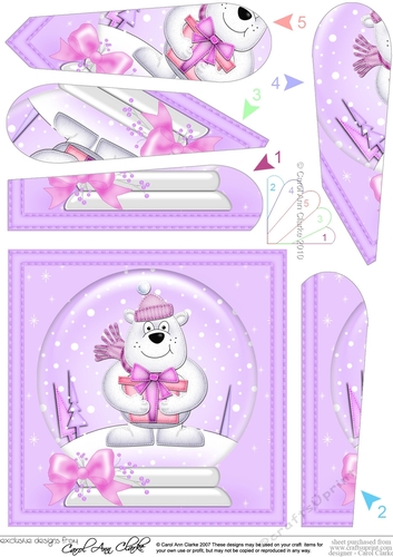 Ben Polar Bear - Christmas Snowglobe Fan Pyramage Topper