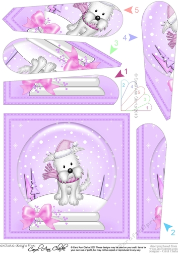 Westie Dog - Christmas Snowglobe Fan Pyramage Topper