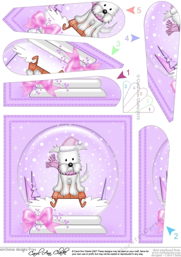 Westie Dog - Christmas Snowglobe Fan Pyramage Topper