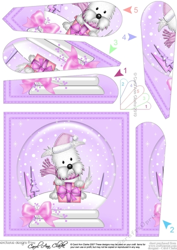 Westie Dog - Christmas Snowglobe Fan Pyramage Topper