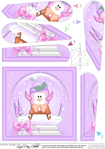 Cute Penguin - Christmas Snowglobe Fan Pyramage Topper