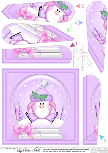 Cute Penguin - Christmas Snowglobe Fan Pyramage Topper