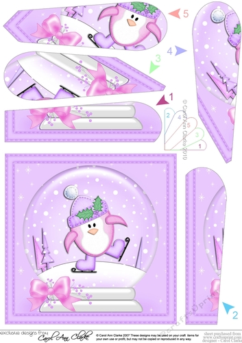 Cute Penguin - Christmas Snowglobe Fan Pyramage Topper