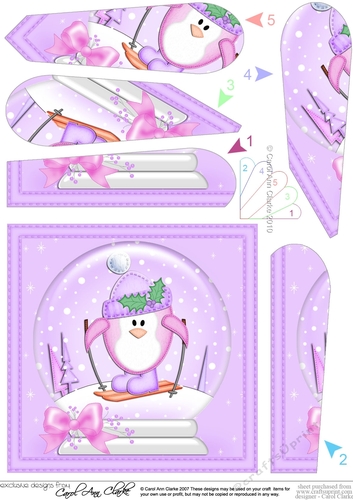 Cute Penguin - Christmas Snowglobe Fan Pyramage Topper