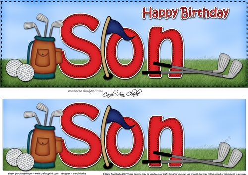 Large DL Happy Birthday SON 3D decoupage