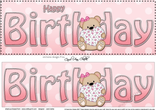 Large DL HAPPY BIRTHDAY 3D decoupage