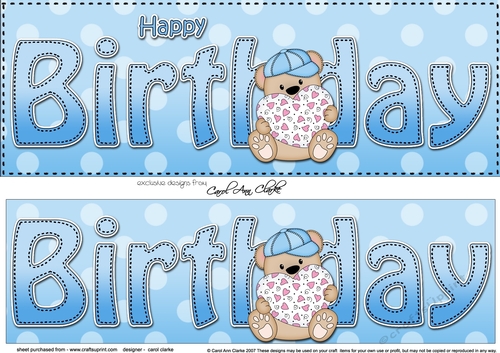 Large DL HAPPY BIRTHDAY 3D decoupage