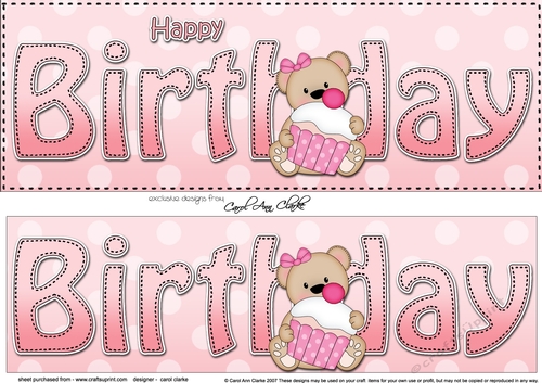 Large DL HAPPY BIRTHDAY 3D decoupage